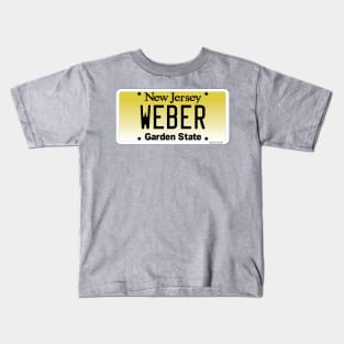 New Jersey Custom Weber Vanity License plate Kids T-Shirt